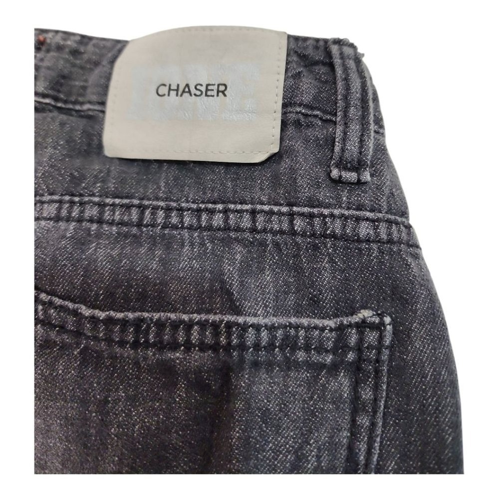 1ONE Chaser Wide Leg Jeans Womens 28 Black Baggy Streetwear Y2K Skater Denim - Picture 7 of 7